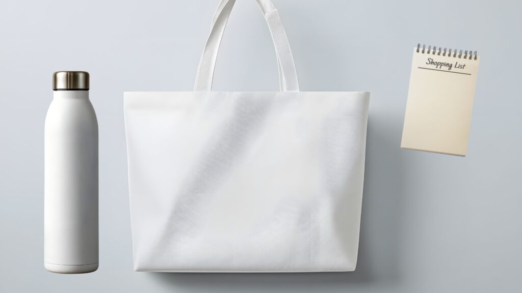 マイバッグ、マイボトル、買い物リスト